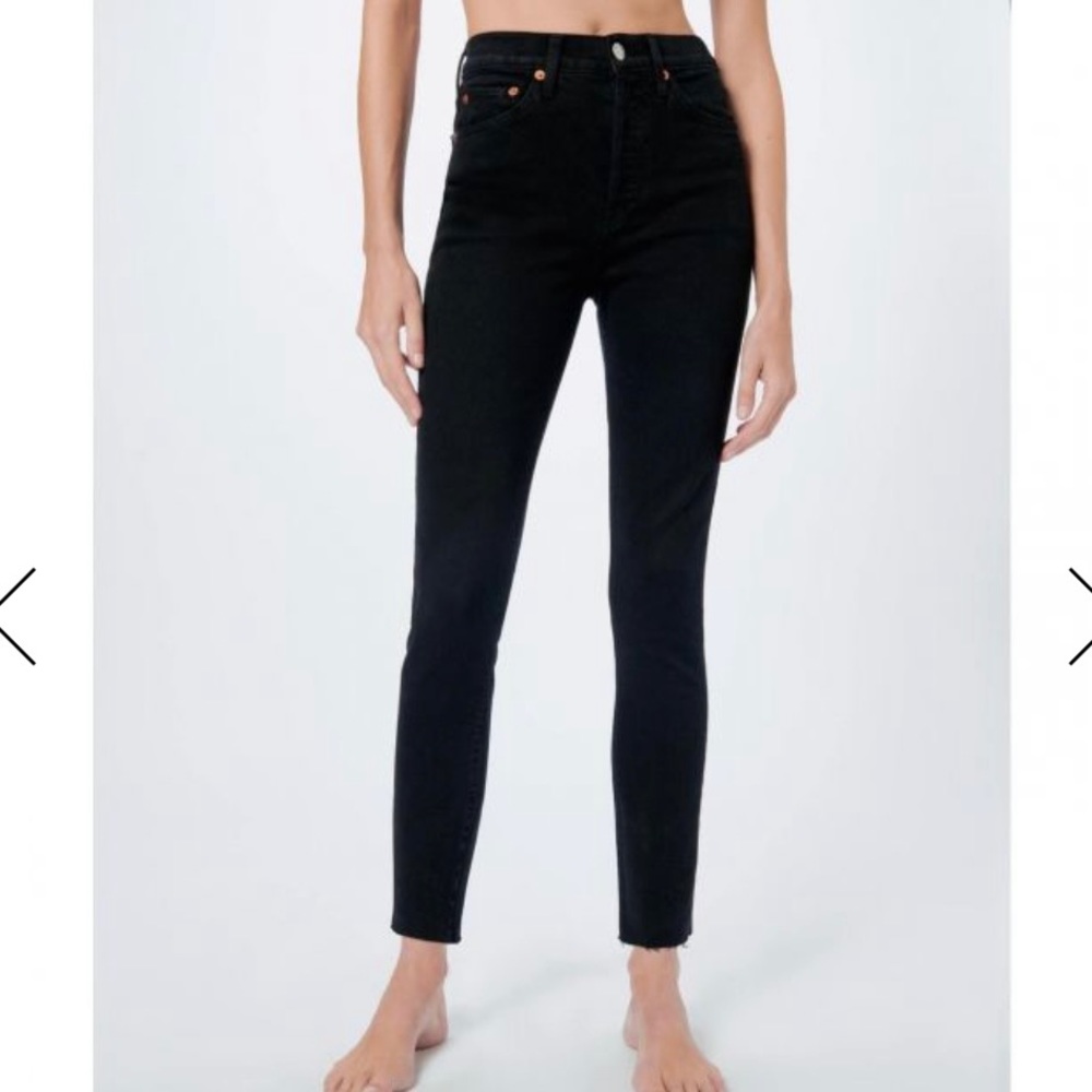 🌸 RE/DONE 90s High Rise Ankle Crop Jeans  (Noir)